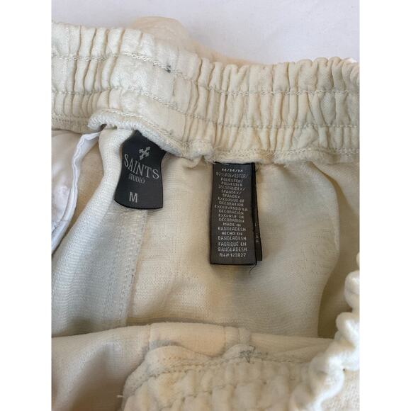 Saints Studio Men's Cream Short Set- Waffle/Rose detail, Medium - Picture 5 of 9